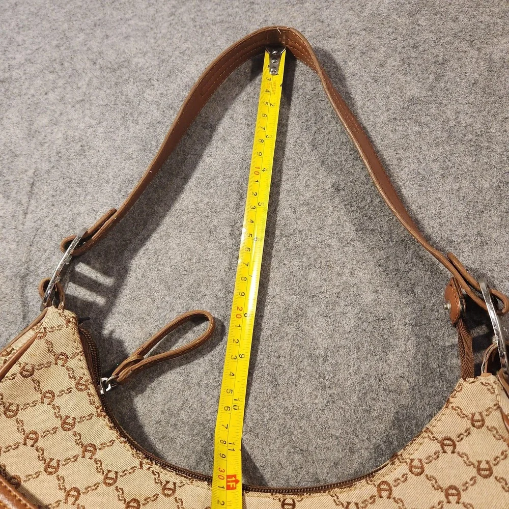 Vintage Etienne Aigner Shoulder‎ Bag Womens Tan Logo Monogram Hobo Purse